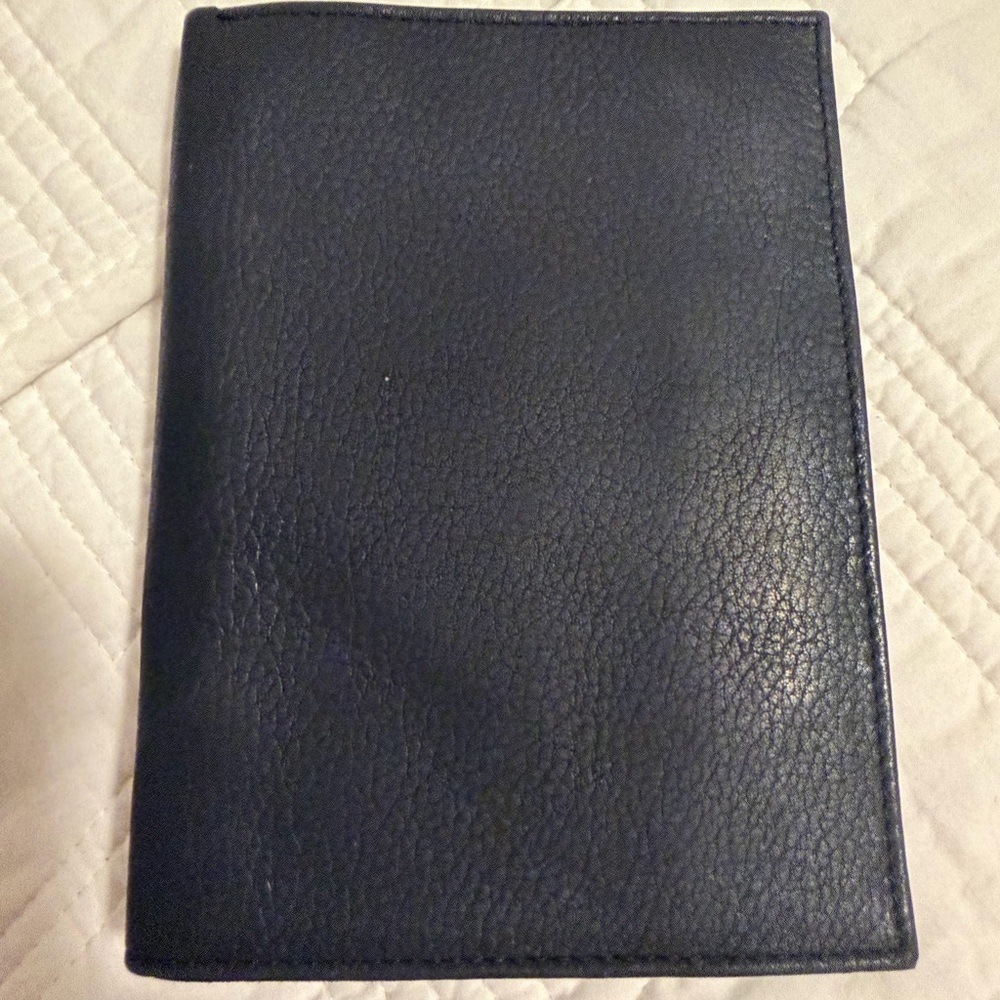 Passport Wallet Black Textured Leather by Bass. 4.5x6